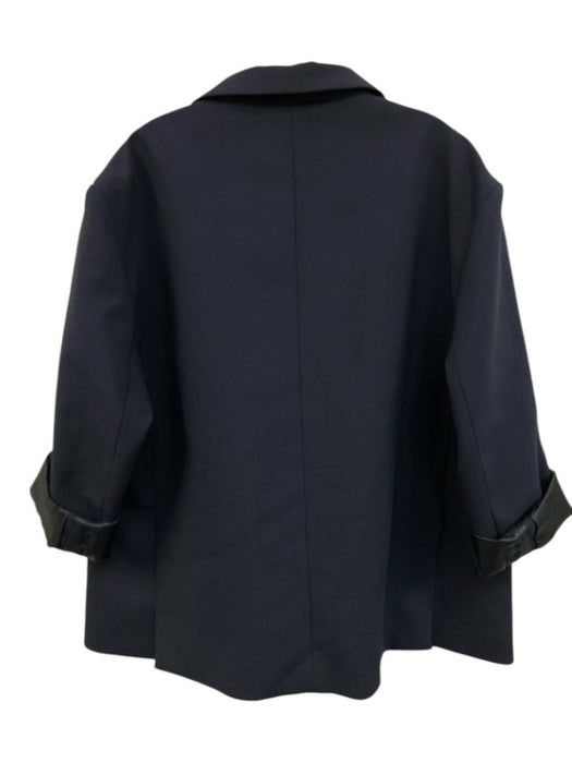 Frankie Shop Size S Navy Polyester Blend 2 Buttons Welt Pockets Oversize Jacket Navy / S
