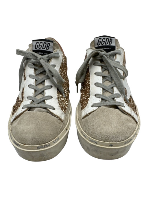 Golden Goose Shoe Size 40 / 9.5 Gold, Gray & White Leather & Suede Star Sneakers Gold, Gray & White / 40 / 9.5
