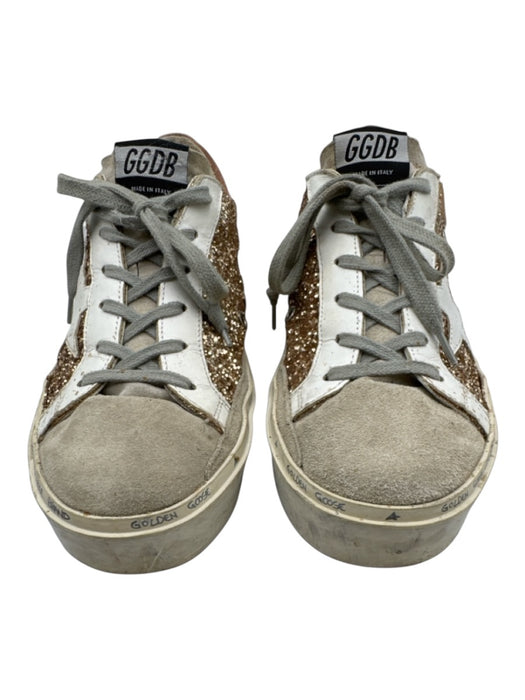 Golden Goose Shoe Size 40 / 9.5 Gold, Gray & White Leather & Suede Star Sneakers Gold, Gray & White / 40 / 9.5