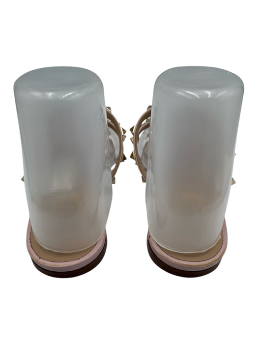Valentino Garavani Shoe Size 39.5 Rose Pink Leather Straps Rock Studs Sandals Rose Pink / 39.5