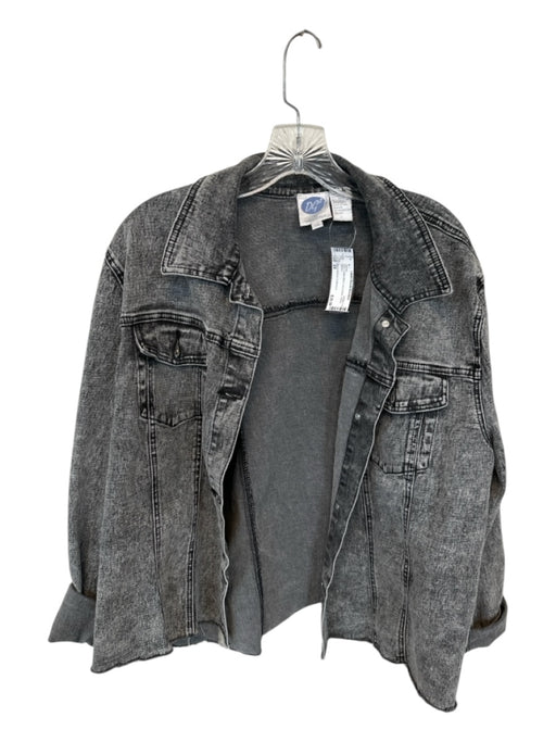 Diane Gilman Collection Size 2X Gray Cotton Blend Acid Wash Denim Jacket Gray / 2X