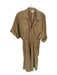 Maeve Size XL Tan Cotton 3/4 Sleeve Collar Elastic Waist V Neck Dress Tan / XL
