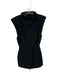Zara Size L Black Cotton Sleeveless Mock Neck Front Tie Back Zip Dress Black / L