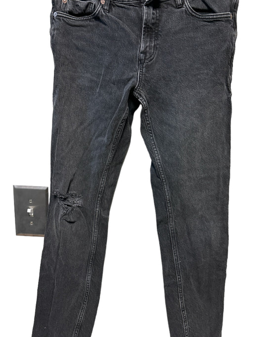 We The Free Size 27 Black Cotton Denim Button Fly distressed Raw Hem Jeans Black / 27