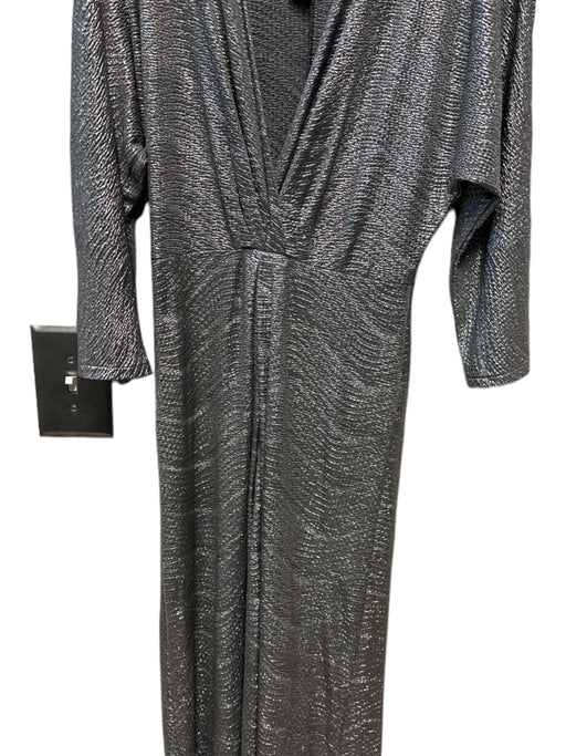 Reformation Size XS Gray & Silver Surplus Fabric Shimmer Maxi Long Sleeve Dress Gray & Silver / XS