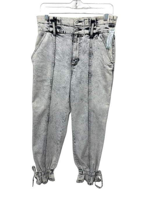Something Navy Size 8 White & Black Cotton Blend Zip & Button Belt loops Jeans White & Black / 8
