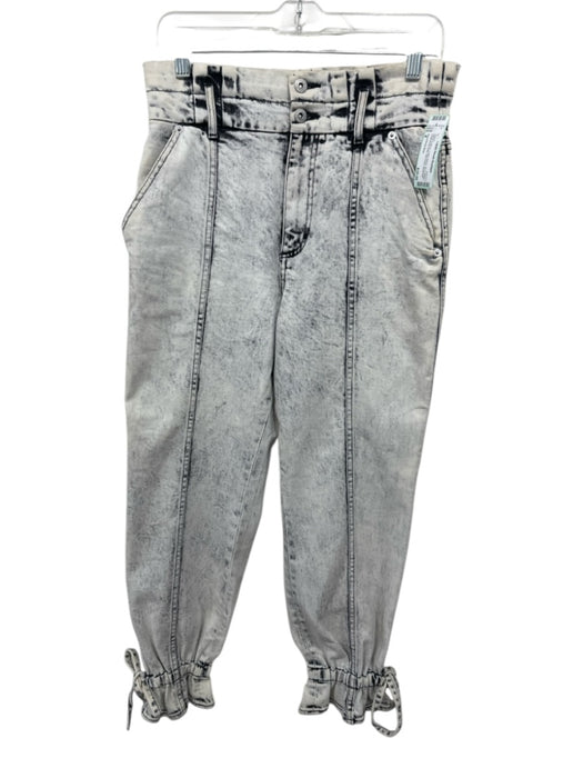 Something Navy Size 8 White & Black Cotton Blend Zip & Button Belt loops Jeans White & Black / 8