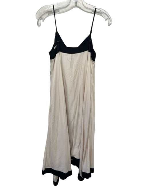Evereve Size XS Cream & Black Poly Blend V Neck Adjustable Strap Pockets Dress Cream & Black / XS