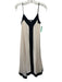 Evereve Size XS Cream & Black Poly Blend V Neck Adjustable Strap Pockets Dress Cream & Black / XS
