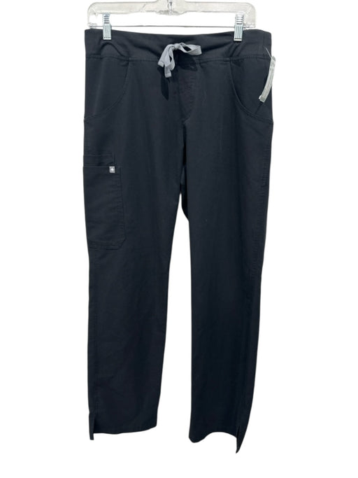 Figs Size M Black Poly Blend Drawstring Waist Pockets Scrubs Pants Black / M