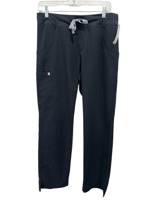 Figs Size M Black Poly Blend Drawstring Waist Pockets Scrubs Pants Black / M