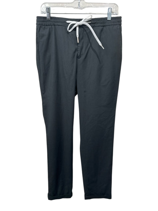 Santorio Size Est 32 Dark Gray Wool Solid Waist Band Men's Pants Dark Gray / Est 32