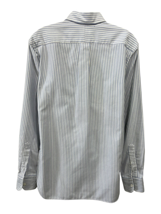 Hamilton Size M Blue & White Cotton Striped Button Up Men's Long Sleeve Shirt Blue & White / M