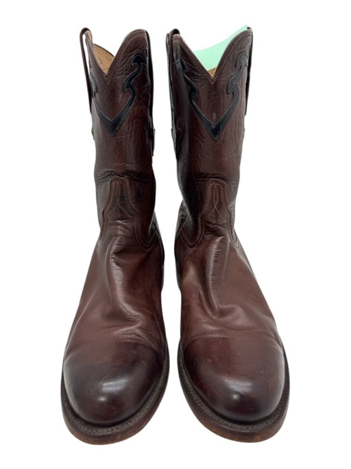 Lucchese Shoe Size 9 Brown Leather Solid Western Men's Shoes Brown / 9