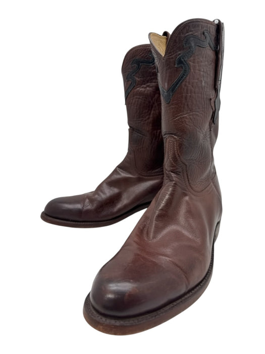 Lucchese Shoe Size 9 Brown Leather Solid Western Men's Shoes Brown / 9
