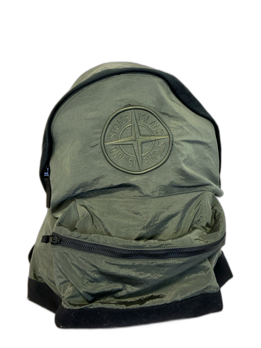 Stone Island Green Synthetic Solid Men's Backpack Green