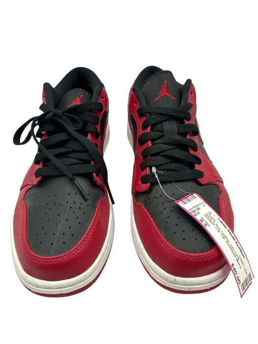 Jordan Shoe Size 8.5 Black & Red Leather Two Tone Sneaker Men's Shoes Black & Red / 8.5
