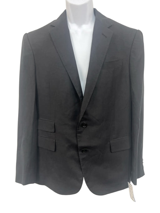 Ralph Lauren Purple Black Linen Blend Solid Side Tabs 2 Button Men's Suit Black / 40R