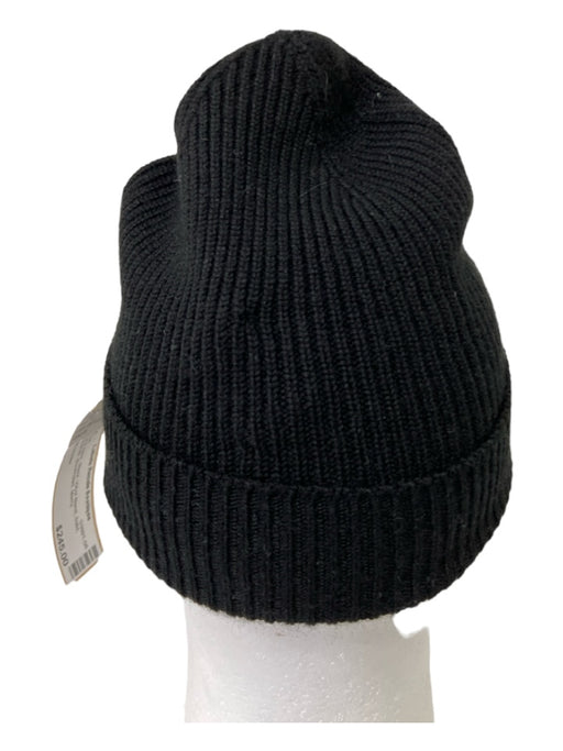 Moncler Like New Black Wool Blend Solid Beanie Men's Hat