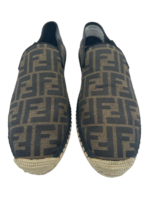 Fendi Shoe Size 8 Brown & Tan logo Espadrille Men's Shoes 8