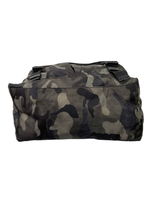 Prada Green & Gray Print Synthetic Camo Satchel Men's Accessories