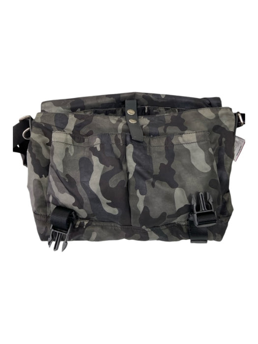 Prada Green & Gray Print Synthetic Camo Satchel Men's Accessories