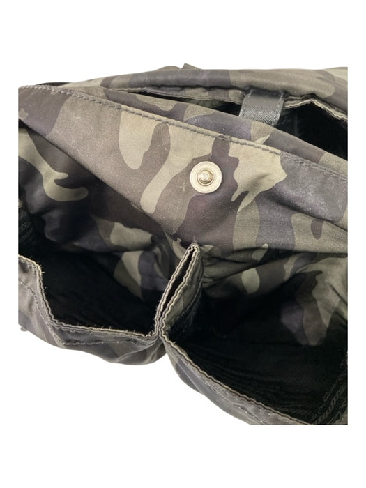 Prada Green & Gray Print Synthetic Camo Satchel Men's Accessories