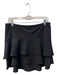 BCBG Maxazria Size 6 Black Polyester Mini Back Zip Tiered Flat Front Skirt Black / 6