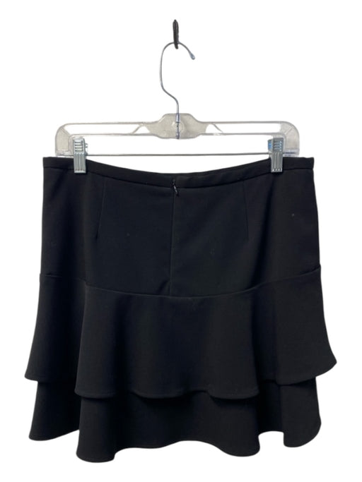 BCBG Maxazria Size 6 Black Polyester Mini Back Zip Tiered Flat Front Skirt Black / 6