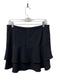 BCBG Maxazria Size 6 Black Polyester Mini Back Zip Tiered Flat Front Skirt Black / 6