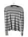 La Vie Size S Gray & Black Wool & Cotton Round Neck Ribbed Long Sleeve Sweater Gray & Black / S