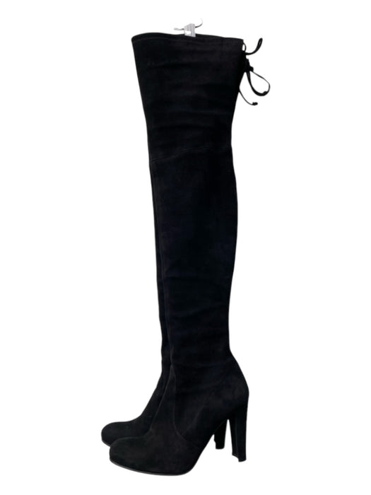 Stuart Weitzman Shoe Size 7.5 Black Suede Over the Knee Heel Round Toe Boots Black / 7.5