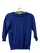 J Crew Size S Blue Cotton Blend Round Neck 3/4 Sleeve Ribbed Waist Sweater Blue / S