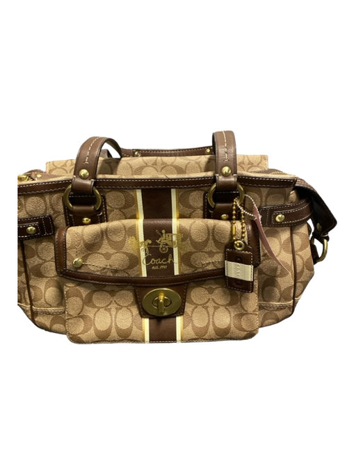 Coach Tan & brown Leather Shoulder Strap Top Zip Inside Pocket Bag Tan & brown / M