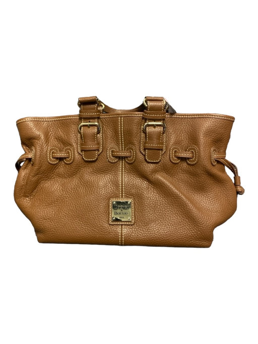 Dooney & Bourke Brown Pebbled Leather Shoulder Strap Drawstring Bag Brown / S