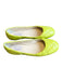 AGL Shoe Size 38 Chartreuse Leather Quilted Round Toe Flats Chartreuse / 38