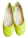AGL Shoe Size 38 Chartreuse Leather Quilted Round Toe Flats Chartreuse / 38
