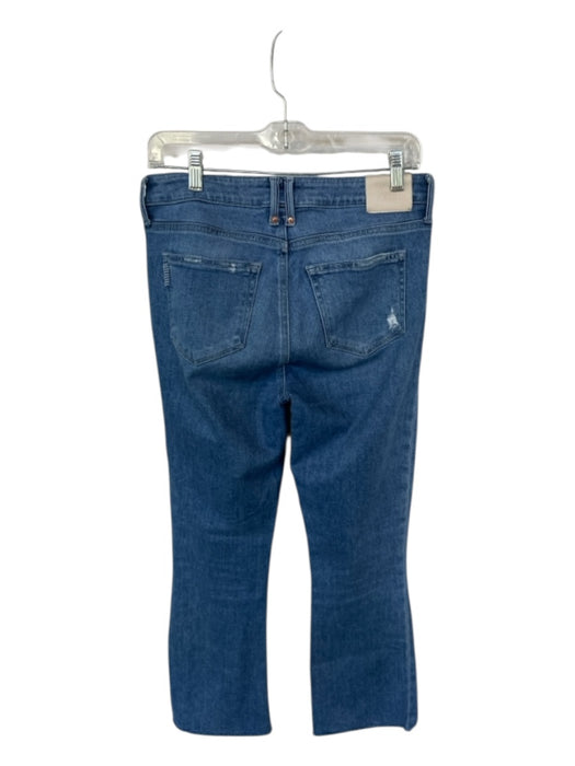 Paige Size 28 Med Dark Wash Cotton Blend Mid Rise Flare Cropped Jeans Med Dark Wash / 28