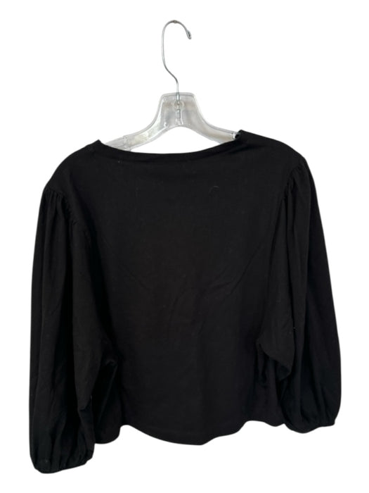 Veroalfie Size 2/M Black & White Cotton Long Balloon Sleeve Top Black & White / 2/M