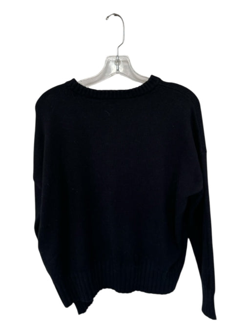 Minnie Rose Size M Black & Multi Cotton Long Sleeve Peace Sign Sweater Black & Multi / M