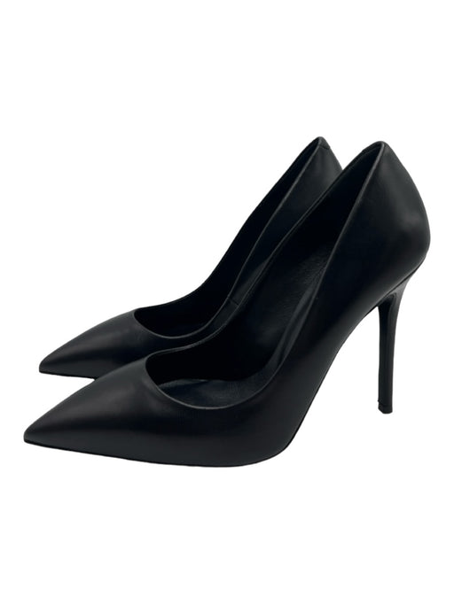 Giuseppe Zanotti Shoe Size 38 Black Leather Pointed Toe Stiletto Pumps Black / 38