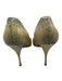 Miu Miu Shoe Size 38 Silver & Gold Faux Python Criss Cross Open Toe Pumps Silver & Gold / 38