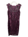 Tadashi Shoji Size 6 Deep Purple Nylon Blend Sequin Overlay Floral Dress Deep Purple / 6