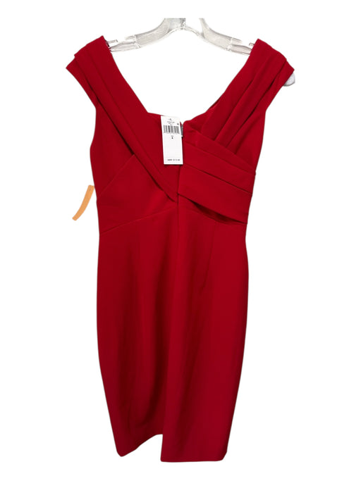 Lauren Ralph Lauren Size 4 Red Polyester Sleeveless Solid Criss Cross Dress Red / 4