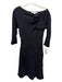 Diane Von Furstenberg Size 6 Black Wool & Silk Long Sleeve Solid Dress Black / 6