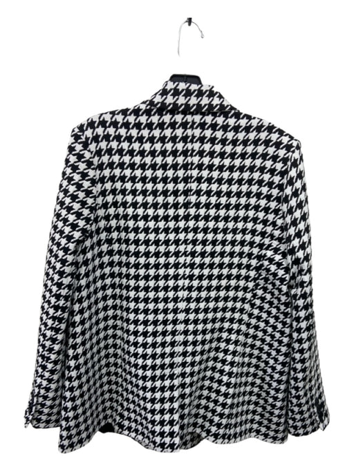 Anine Bing Size L White & Black Polyester Blend Houndstooth Button Blazer Jacket White & Black / L