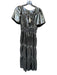 Anthropologie Size XS Silver Polyester Metallic V Neck Cinched Waist Maxi Gown Silver / XS