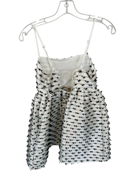 Klesis Size S Black & White Polyester Spaghetti Strap Feathered Back Cinch Dress Black & White / S