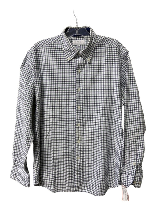 Barneys New York Size M White & Multi Cotton Plaid Button Up Long Sleeve Shirt M