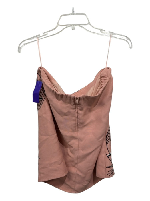 C/Meo Collective Size Medium Peach, Black & White Polyester Strapless Darted Top Peach, Black & White / Medium